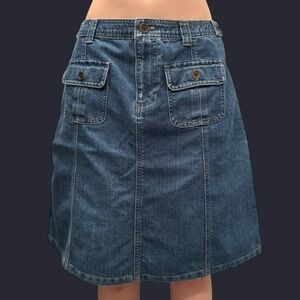 Classic Blue / Denim Skirt / Vintage Cherokee / A-Line with Pockets / Size 6